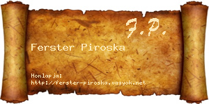 Ferster Piroska névjegykártya